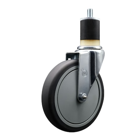 Service Caster 6'' Thermoplastic Rubber Wheel Swivel 1-7/8'' Expanding Stem Caster SCC-EX20S614-TPRB-178